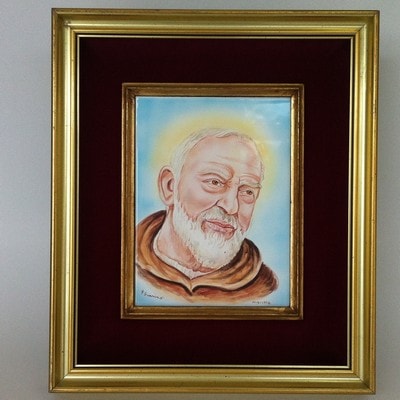Ceramiche d-Arte di Albisola - Lastra in maiolica, incorniciata.